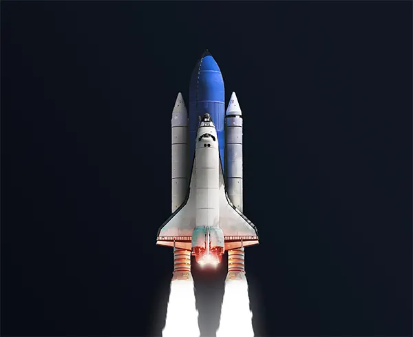 blue space shuttle